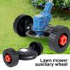 Lawn Mower Auxiliary Wheels Universal Lawn Mower Support Wheels Easy Install Grass Trimmer Wheels Attachment for Comfortable Mowing