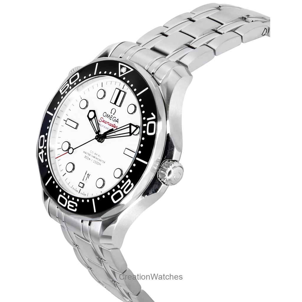 Omega Seamaster Нержавеющая сталь Белый циферблат Автоматические дайверские часы 210.30.42.20.04.001 300M Мужские часы