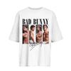 Футболка с принтом Bad Bunny Мужская Женская Оверсайз Y2k Рукав Плотный Хлопок Свободная Уличная Harajuku Одежда Высокое Качество Повседневная Свободная
