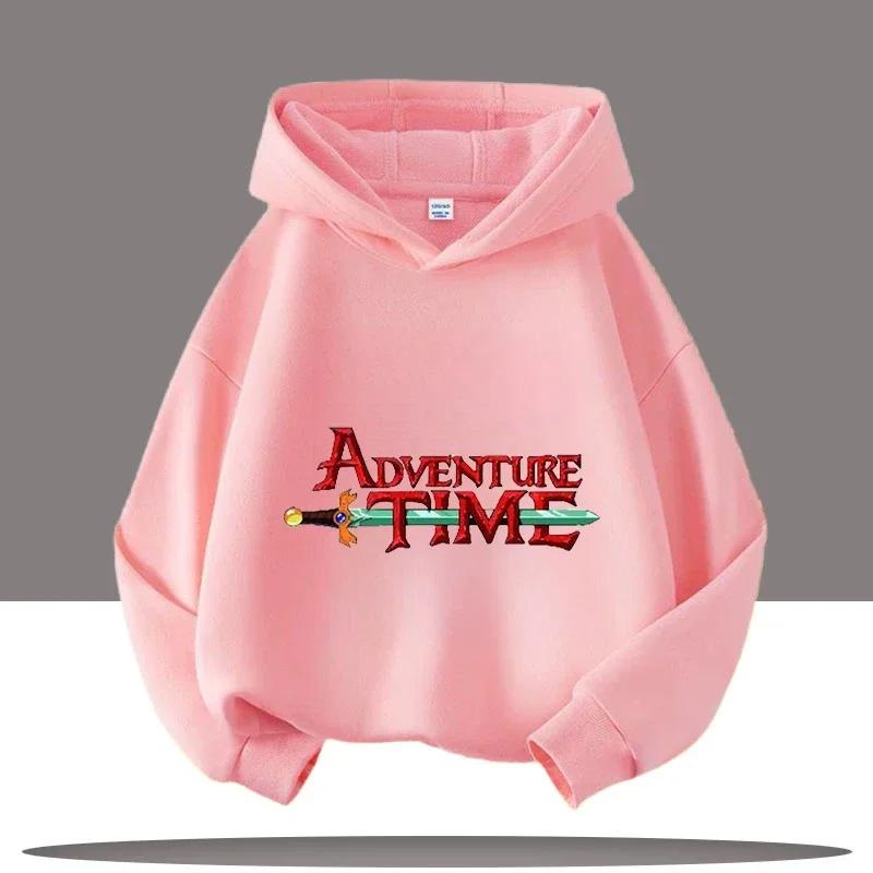 2025 Новая детская толстовка Время приключений с мультяшным принтом Аватар Детская спортивная одежда для девочек Повседневный топ Одежда на осень/зиму