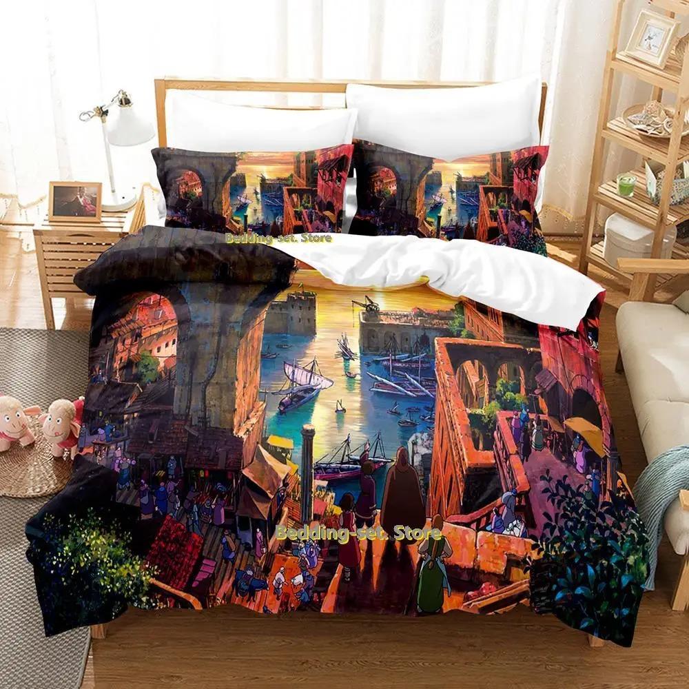 Комплект постельного белья Tales From Earthsea Single Twin Full Queen King Size Bed Set Adult Kids Bedroom Duvetcover Sets Anime Bed Sheet Set