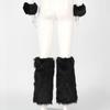 Faux Furs Cuffs Furry Wrist Bands Leg Warmers Wrist Cuffs Warmer Boot Cuffs for Women Party Cosplay Costumes Accessories