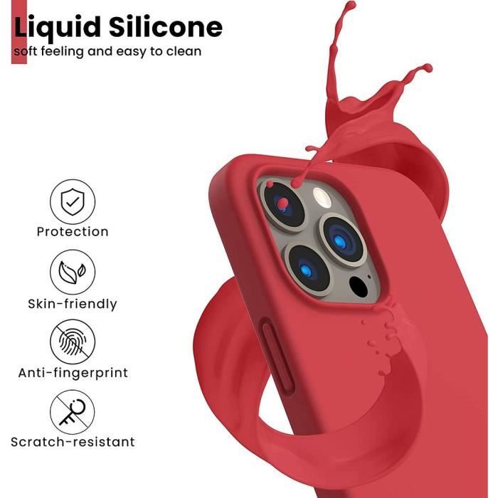 Защитный чехол - Силикон TPU - для iPhone 14 Pro - Матовый Красный - Ударопрочный - Противоскользящий
