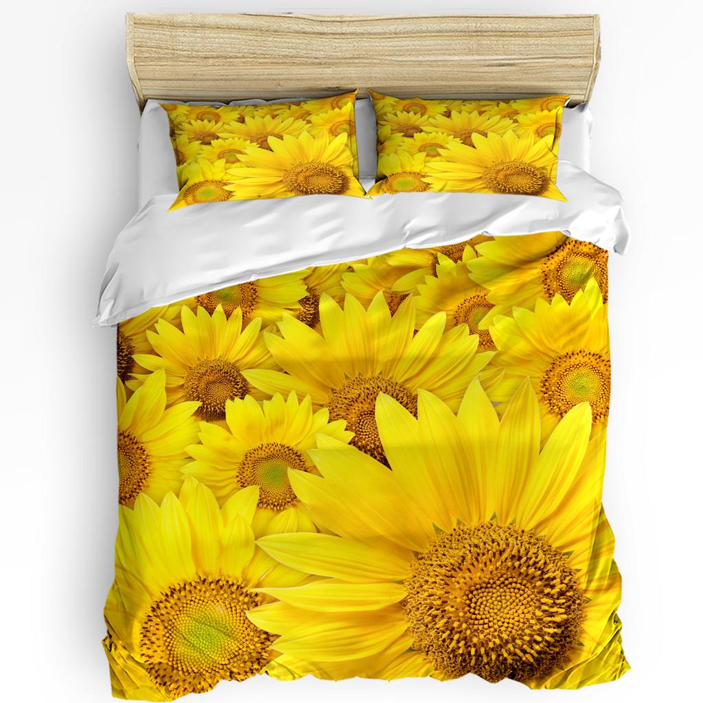 Nature Bedding Set For Bedroom Bed Home Floral Print with Sunflowers In a Field Summer Ga Duvet Cover Quilt Cover And Pillowcase