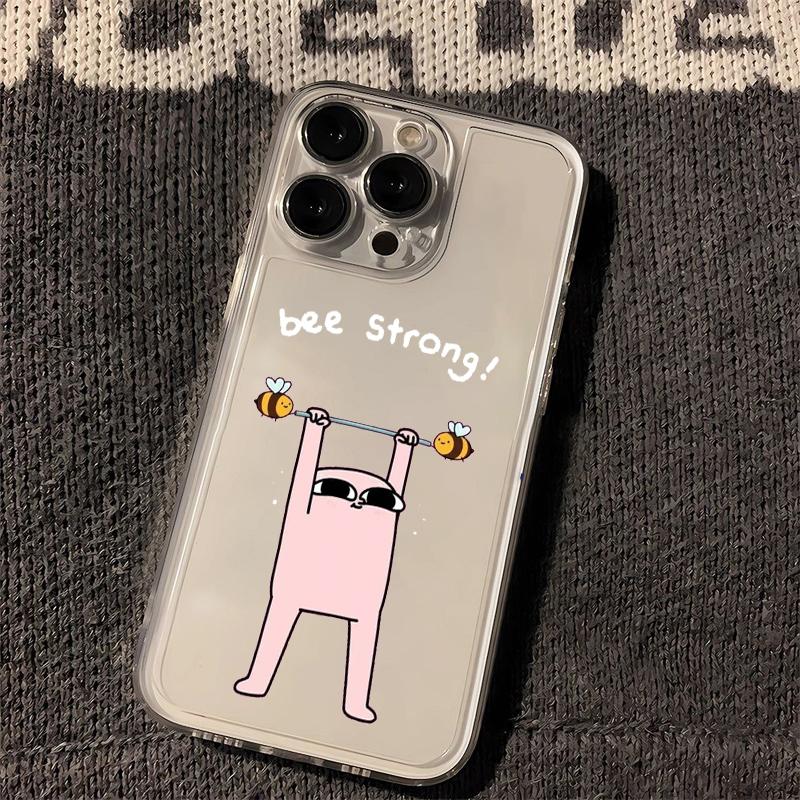 Ketnipz маленький розовый боб Чехол для телефона для iPhone 17 16 15 14 13 12 Mini Air Pro Max X XR XSMax 7 8 Plus Прозрачная мягкая задняя крышка