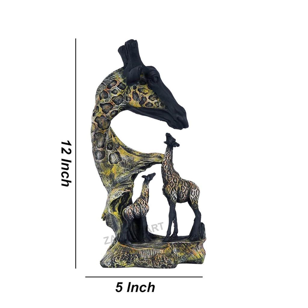 Latest Statue of Giraffe Sculpture for Home/Office/Cafe/Hotel Decor Decorative Gift Showpiece (Pack of 1, Resin, )