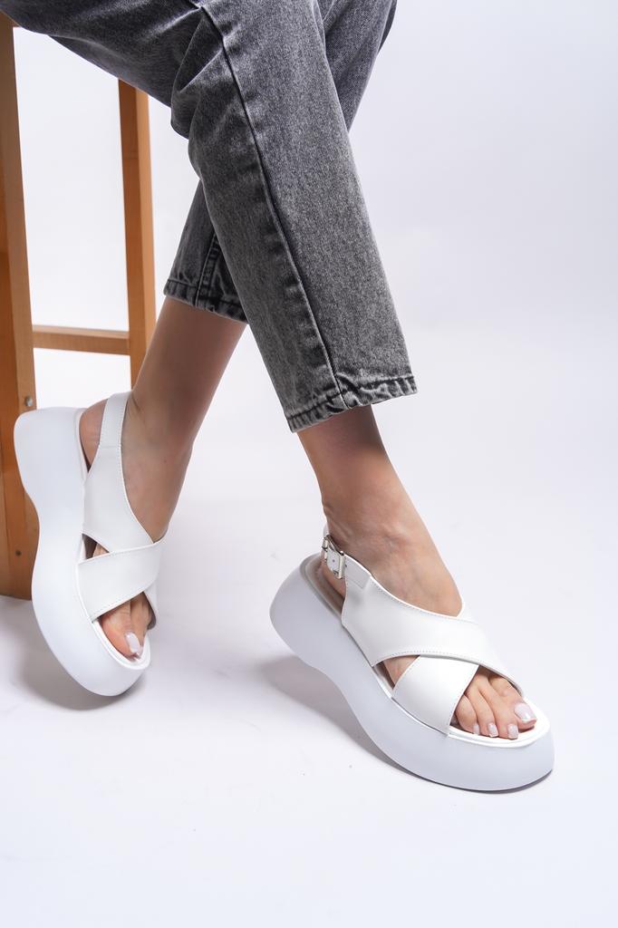 Women's Casual Sandals Jahabelle Summer Shoes 0012803 White Skin