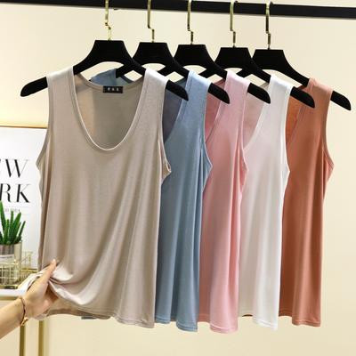 Базовые майки из модала больших размеров от L до 6XL с U-образным вырезом, летние тонкие без рукавов, для дома, жилет, комфортная домашняя одежда
