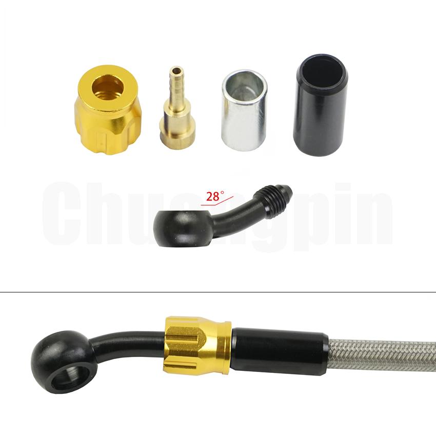 Тормозной фитинг-банджо, алюминиевый мотогидравлический усиленный тормозной масляный шланг сцепления AN3 для мотоцикла, квадроцикла, мотоцикла, багги