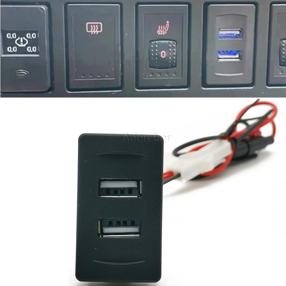1 шт. Подходит для VW Transport T4 Автомобильное двойное USB-гнездо Зарядное устройство Синяя подсветка Двойной USB-порт Адаптер для зарядки питания