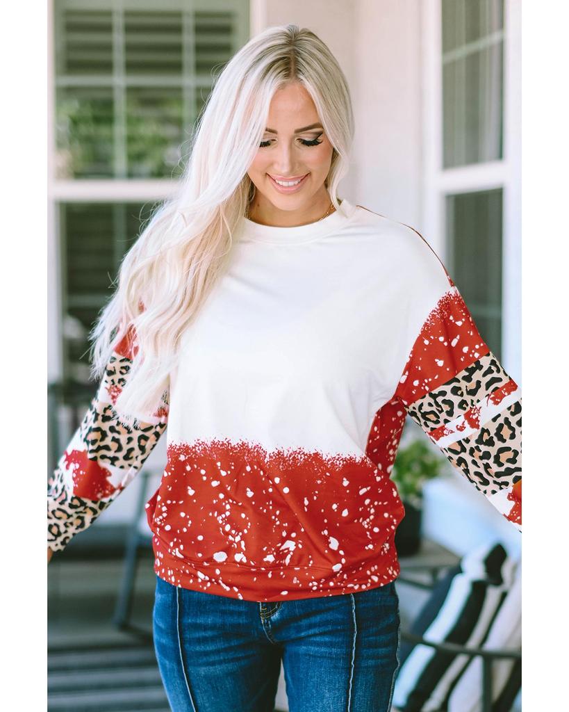 Azura Exchange Леопардовый тай-дай топ с длинными рукавами