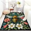 HD Bees and Flowers Print Carpet for Living Room Bedroom Bedside Sofa Table Floor Mat Home Area Rug Decoration Gifts