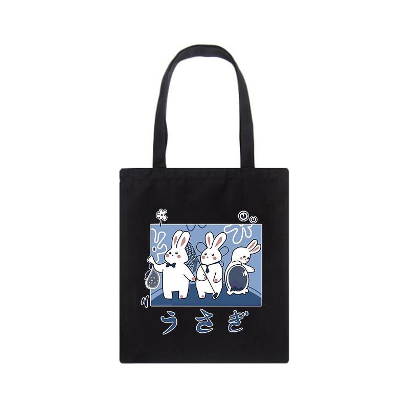 Японская готическая летняя темная холщовая сумка унисекс с милым мультяшным рисунком Harajuku, повседневная винтажная женская сумка Ulzzang Kawaii, сумка на плечо