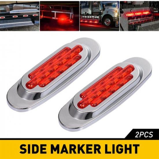 10PCS 6.5" Lights Marker LED Truck Trailer RV Oval Side Light Amber/Red/White