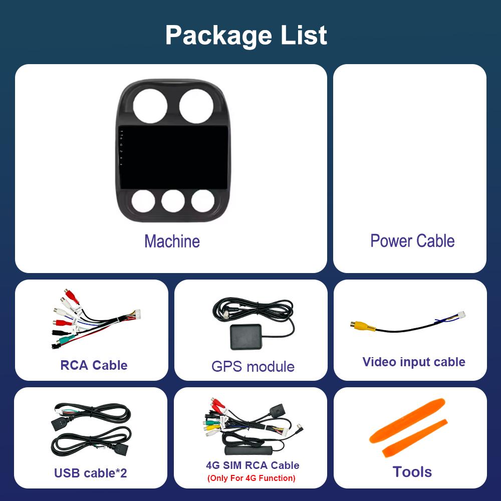 Для Jeep Compass Patriot 2011 - 2017 Автомагнитола Мультимедийный плеер ОС Android GPS Навигация 4G Carplay WiFi Автоинструменты Вентилятор охлаждения