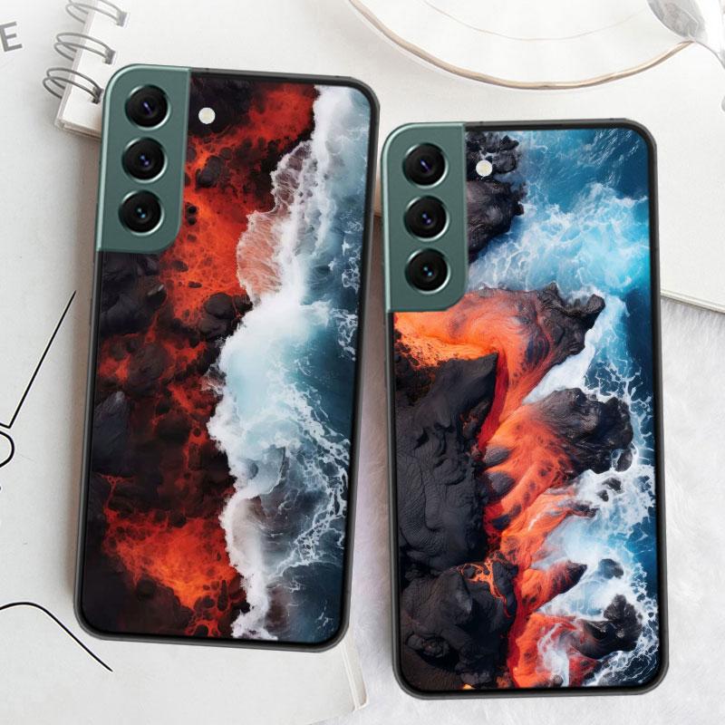 Чехол для телефона "Столкновение лавы и морской воды" для Samsung Galaxy S22 S25 Ultra S21 S10 Plus S26 Edge S20 S23 S24 FE Cover Si