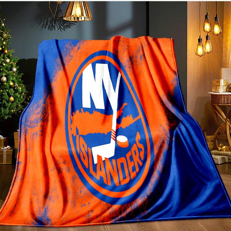 York Islanders Flannel Blanket, Use for Birthday/Holiday Gift, Soft Blanket for Sofa/Bed/Camping/Office/Tourism Use,All Seasons