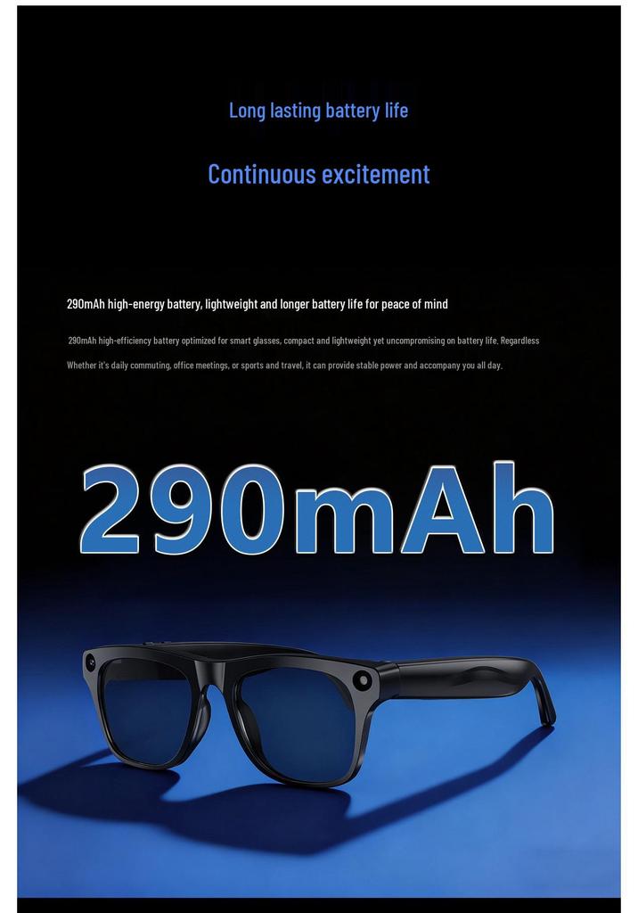AI Smart Glasses with Photochromic Lenses - Multifunctional: Music, Call, Translation, and Photo Recording (Model M65)