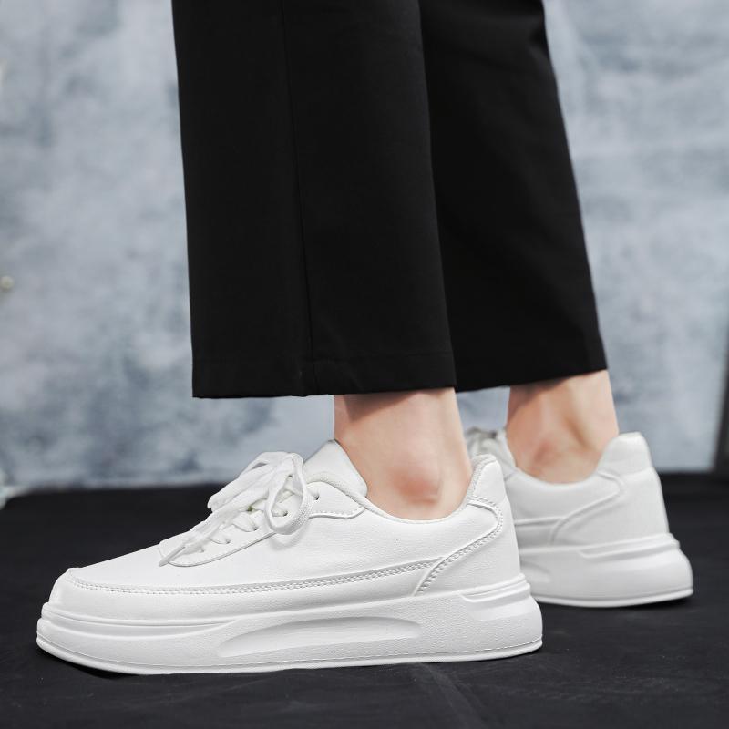Модная кожаная обувь на толстой подошве для мужчин 2024 года, мужская удобная обувь для ходьбы на открытом воздухе, лидер продаж, мужские кроссовки от люксового бренда