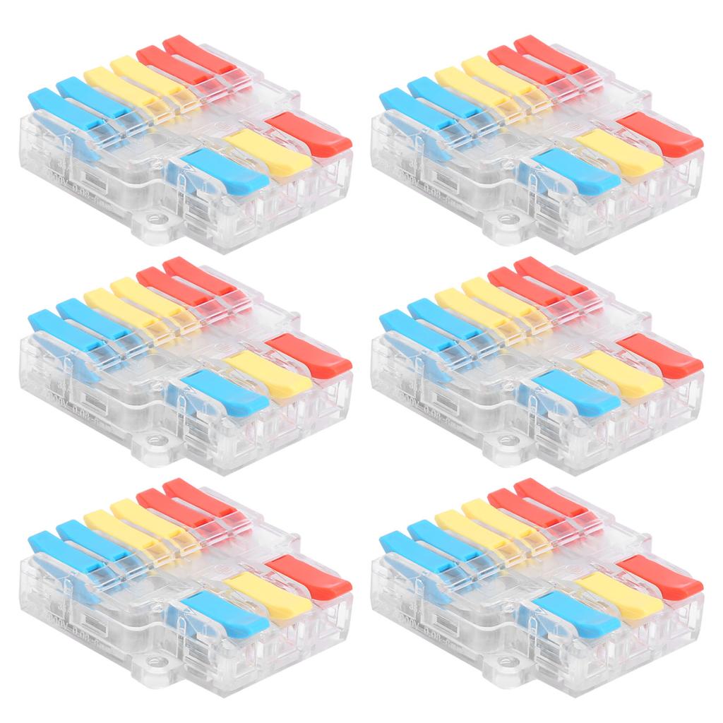 10 шт. клемм кабельного разъема прозрачный 3-входной 6-выходной зажим для провода LT-636 0,5-6,0 мм²