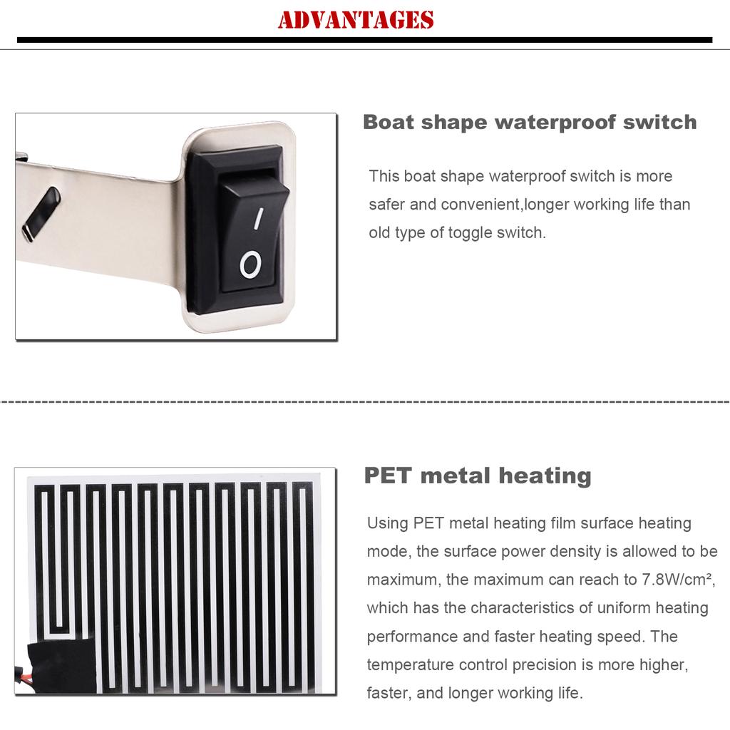 Универсальные ручки для мотоцикла из ПЭТ 12 В с водонепроницаемым переключателем - технология быстрого нагрева 7,8 Вт/см² для Honda, Yamaha, BMW