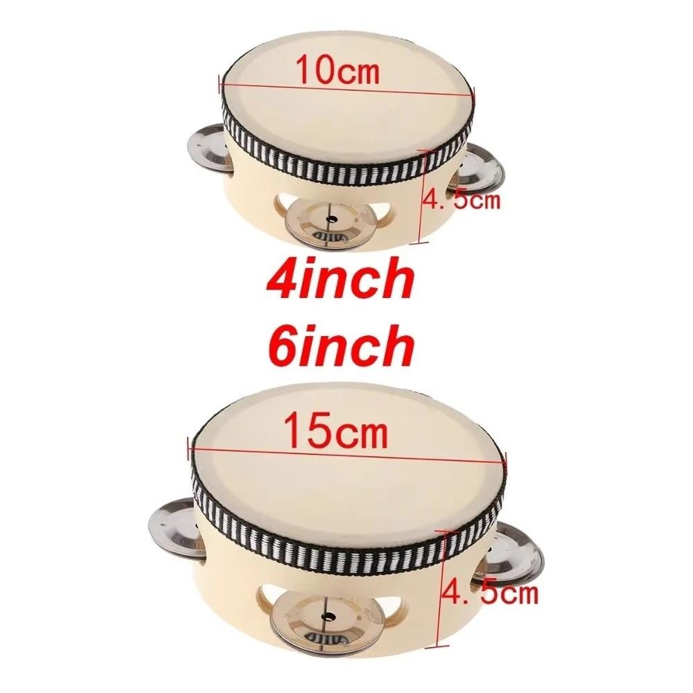 4/6/8/10 Inch Hand Held Drum Metal Jingles Children Drum New Percussion Toy  For Party Games