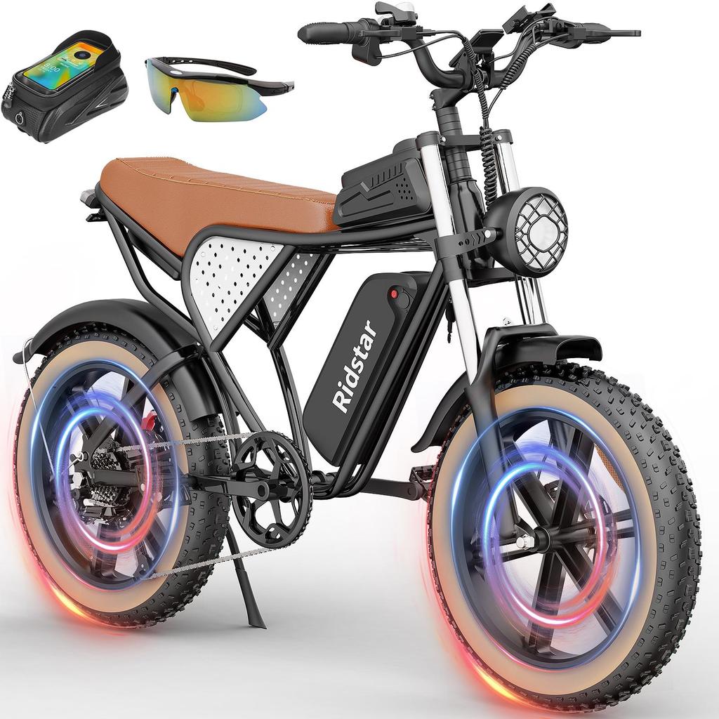 Электровелосипед Ridstar Q20 для мужчин, двигатель 750 Вт, аккумулятор 48 В, 17,4 А·ч, 20 дюймов, взрослый женский электровелосипед