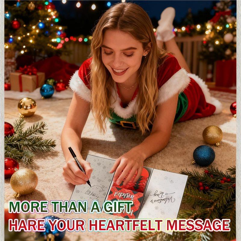B-Est Christmasgift Christmas Money Holder Envelope Booklet, Xmas DIY Surprise Money Card, Handmade Gift Card Booklet For Cash