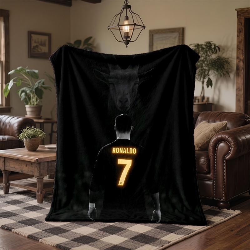 Cristiano Ronaldo Print Flannel Blanket Soft Warm Sofa Bed Throw Blanket For Home Office Bedroom