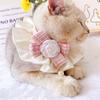Accessories Cat Necklace Neck Strap Lace Bowknot Dog Neckerchief Puppy String Bib Pearl Collar