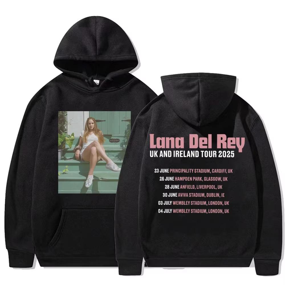 Худи Lana Del Rey Тур по Великобритании и Ирландии Мужское Женское Мода Харадзюку Эстетичные Толстовки Повседневный Комфорт Оверсайз Пуловеры