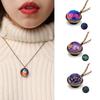 Planet Galaxy Zinc Zinc Alloy Double Side Universe Jewelry Double Side Pendant Clavicle Chain Necklaces
