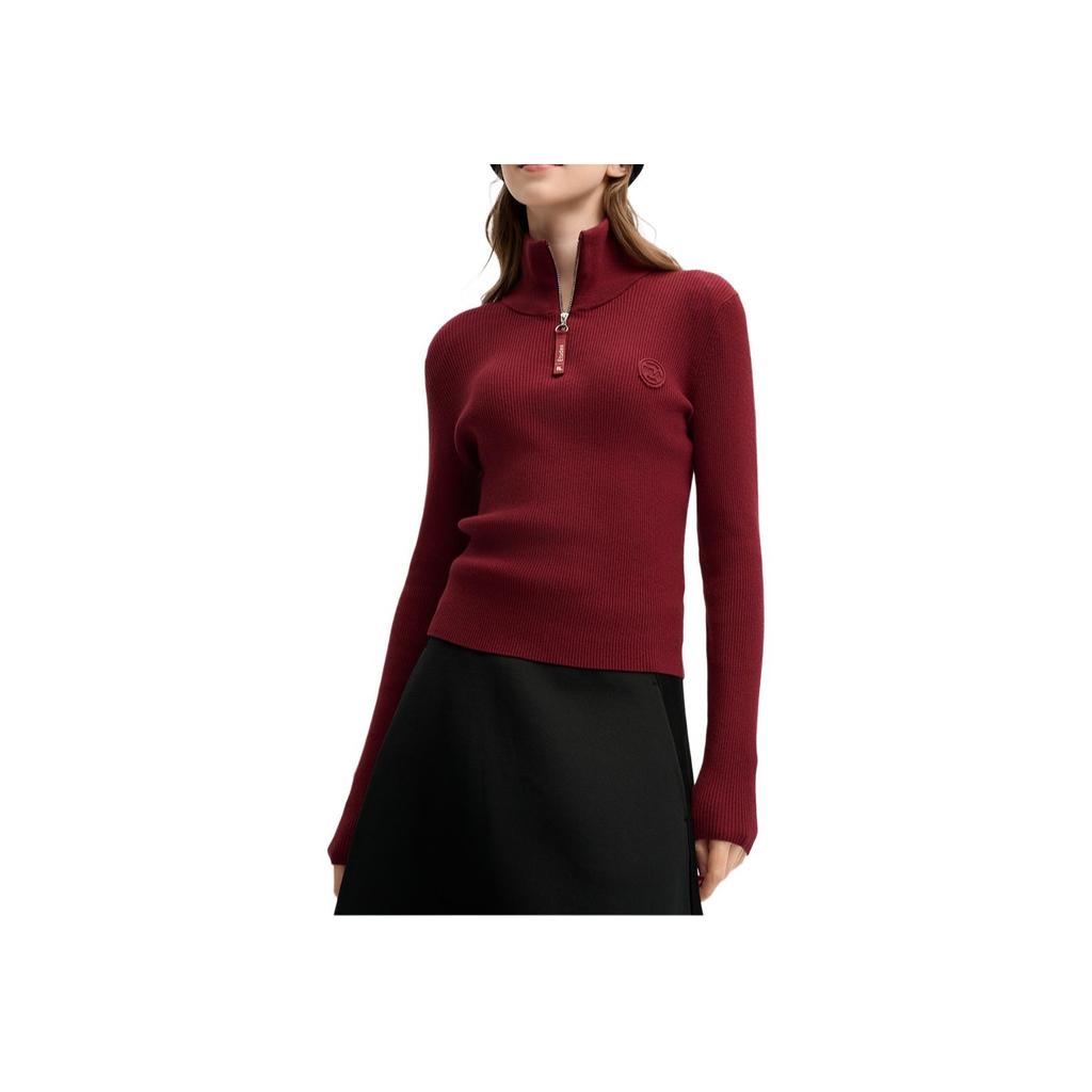 New FILA x ETUDES Sweater Women's Song Wei Wang Burgundy F11W516401F-WI