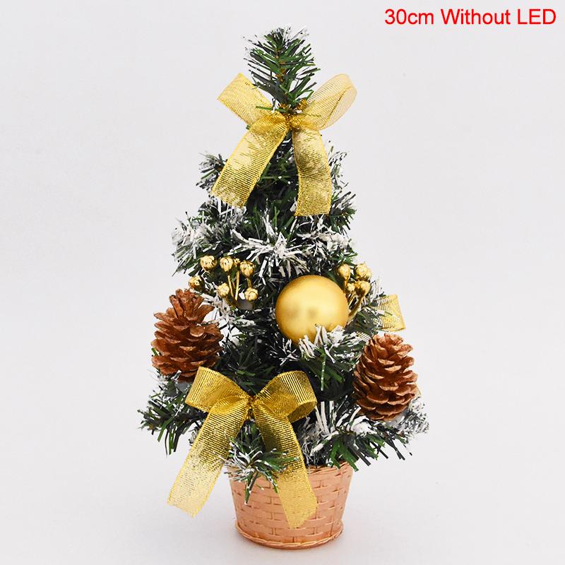 20/30cm Artificial Christmas Tree with LED Light Balls 2025 Christmas Decoration for Home 2025 New Year Gift Xmas Table Ornament