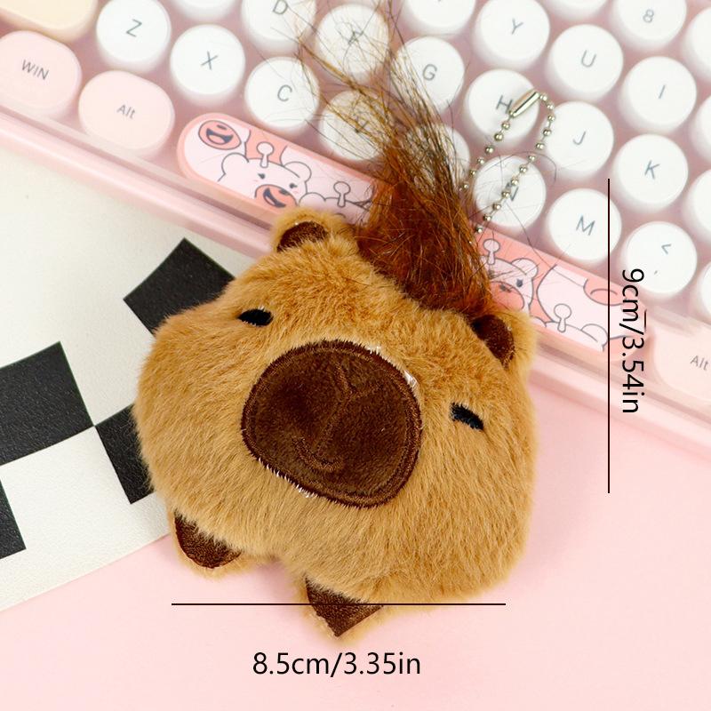 Забавные плюшевые игрушки капибара милый брелок плюшевая подвеска кукла кулон рюкзак автомобильный брелок декор капибара аксессуары детский подарок