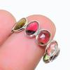 Natural Watermelon Tourmaline Gemstone 925 Sterling Silver Infinity Ring Size 7