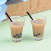 2 Pcs Doll House Miniature Tea With Milk Cups Food Drink Beverage Toy Decor