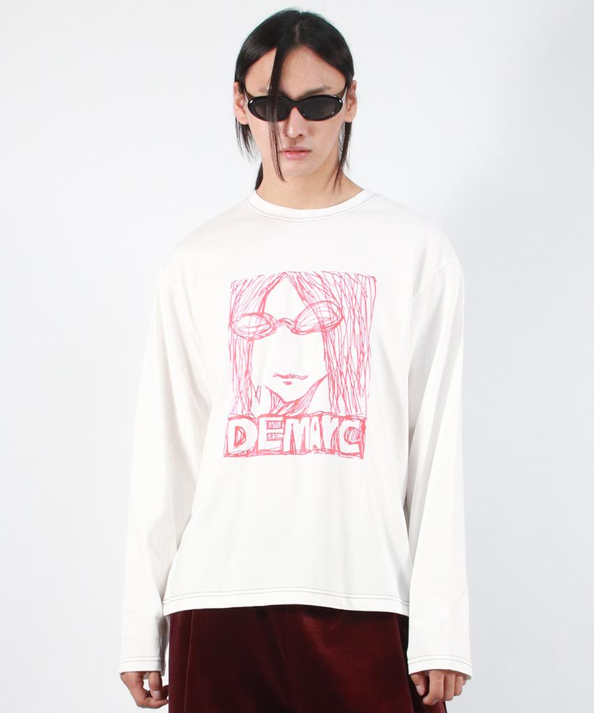 Deumakeu M Marc Illust Stitch Коробчатая Лонгслив - Белый