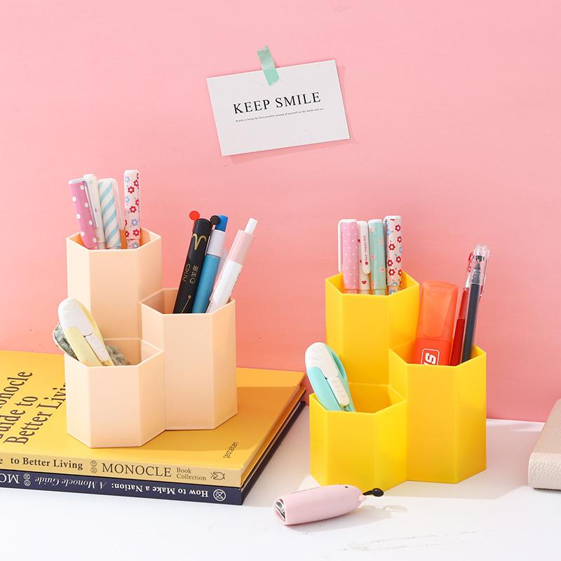 Spacious Desk Pen Holder Pencil Makeup Storage Box Desktop Organizer Stand Case School Office Stationery Desk Kit