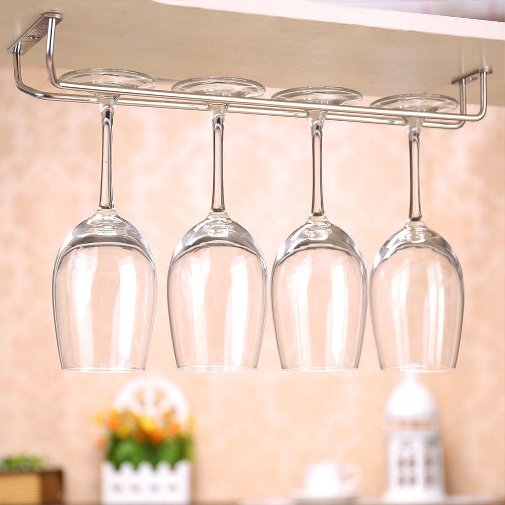 1Pcs 304 Stainless Steel Wine Glass Rack Kitchen Supplies Stemware Holder New Cup Goblets Hanger