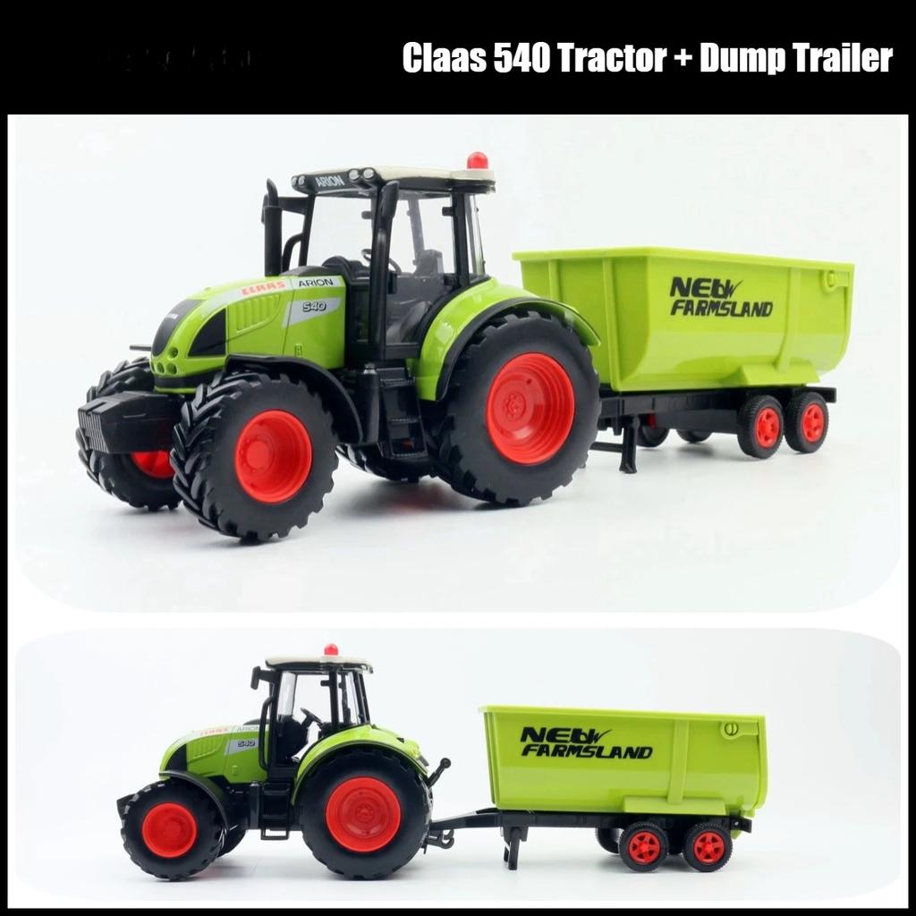 1/32 Claas Tractor Front Loader Transport Agricultural Truck RMZ City Toy Car Farm Model Diecast Miniature Gift for Boy Children