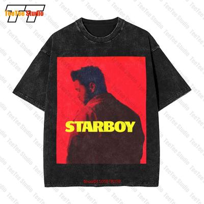 Starboy Weeknd Xo Daft Musicpunk Постер Винтажная Оверсайз Футболка THNR