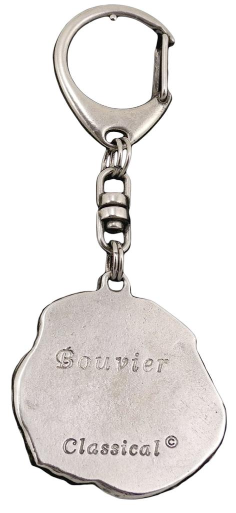 Бувье-де-Фландр, Фландрская скотогонная собака - Посеребренный брелок с собакой в подарочной коробке, украшение для сумки, подвеска для рюкзака от бренда Art-Dog