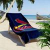 Red Cardinal Bird on Baseball Bat Design Patterned beach towel quick dry perfect for travel outdoor sports jogging the beach and swimming