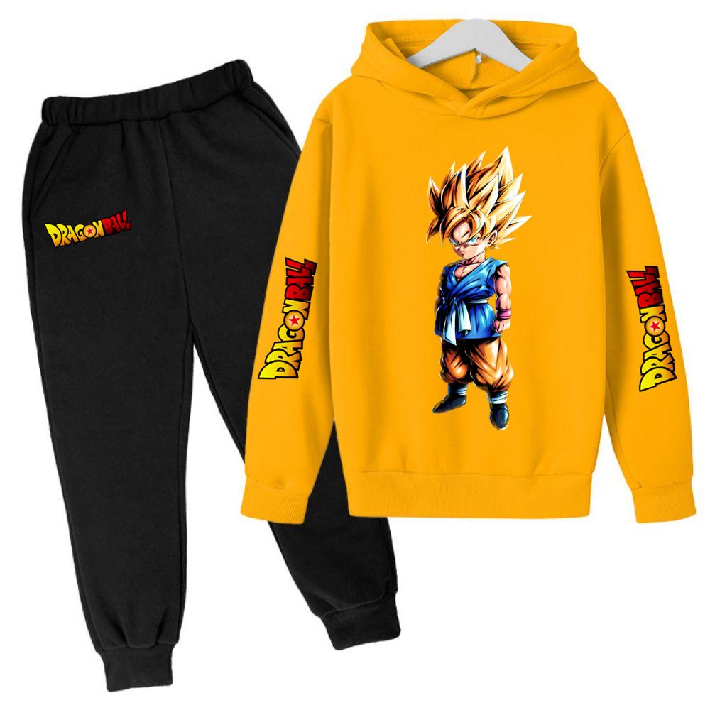 MINISO Уличный костюм Goku Fashion Girl Boy Одежда Аниме Dragon Ball Z Зимние детские комплекты 2025 Kawaii Теплые размеры 100-160 Топы Милые Теплые
