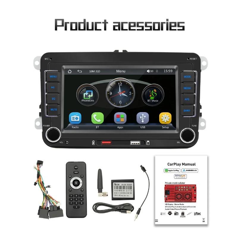 7" 2 Din HD Car Media Video RDS Airplay Car Radio Wireless CarPlay Android Auto Stereo Audio для VW/Seat/Skoda/Passat/Golf/Polo