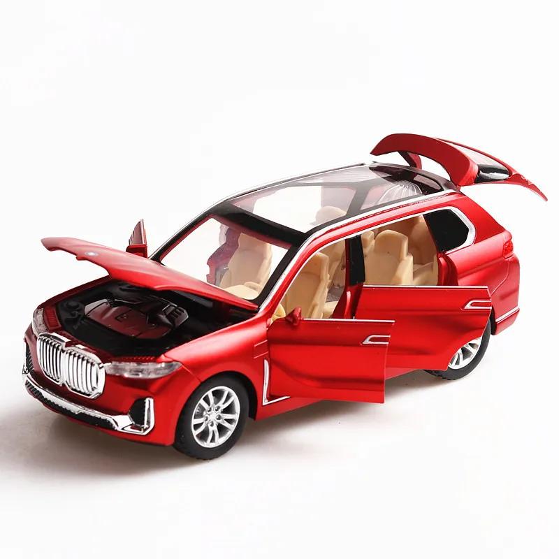 1:32 BMW X7 Миниатюрная игрушечная модель автомобиля Сплав Литой под давлением Звук Свет 6 Открывающихся дверей Инерционный механизм Резиновые шины Игрушки-транспорт для детей Подарки