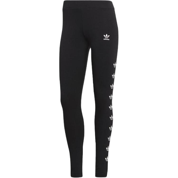 adidas Удобные повседневные брюки с манжетами Originals Logo Print, женские плавки черного цвета FT1830