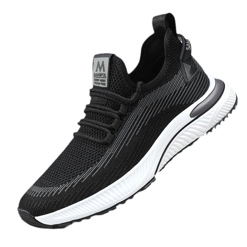 Мужская спортивная повседневная обувь, дышащая повседневная повседневная обувь с мягкой подошвой, новые летающие тканые однослойные туфли, мужские студенческие кроссовки