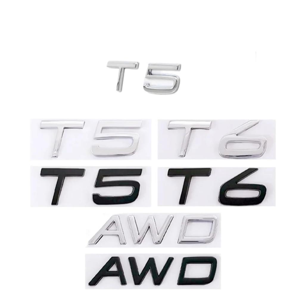 ALMVIS 3D Metal T5 T6 AWD Logo Rear Trunk Tailgate Badge Emblem Sticker Volvo